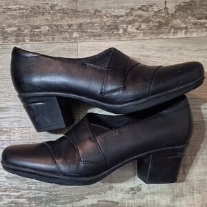 Clarks Black Women's Block Heel Shoes